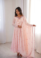 Zoya Heavy Faux Georgette Embroidered Anarkali Suit with 7.1 Meter Flair