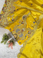 Premium Chinon Palazzo Set with Coding & Sequence Embroidery Work