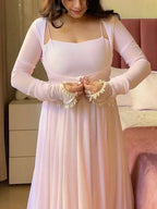 Wedding Ready Faux Georgette Gown Set with Pant & Dupatta