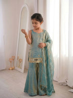 Trending Mirror Work Palazzo Set with Elegant Lace Border Dupatta