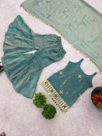 Trending Mirror Work Palazzo Set with Elegant Lace Border Dupatta