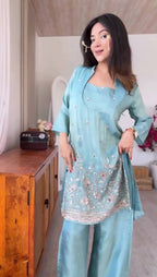 Premium Straight Fit Suit with Delicate Sequence Embellishment