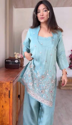 Premium Straight Fit Suit with Delicate Sequence Embellishment