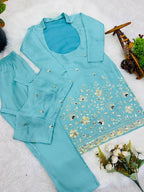 Premium Straight Fit Suit with Delicate Sequence Embellishment