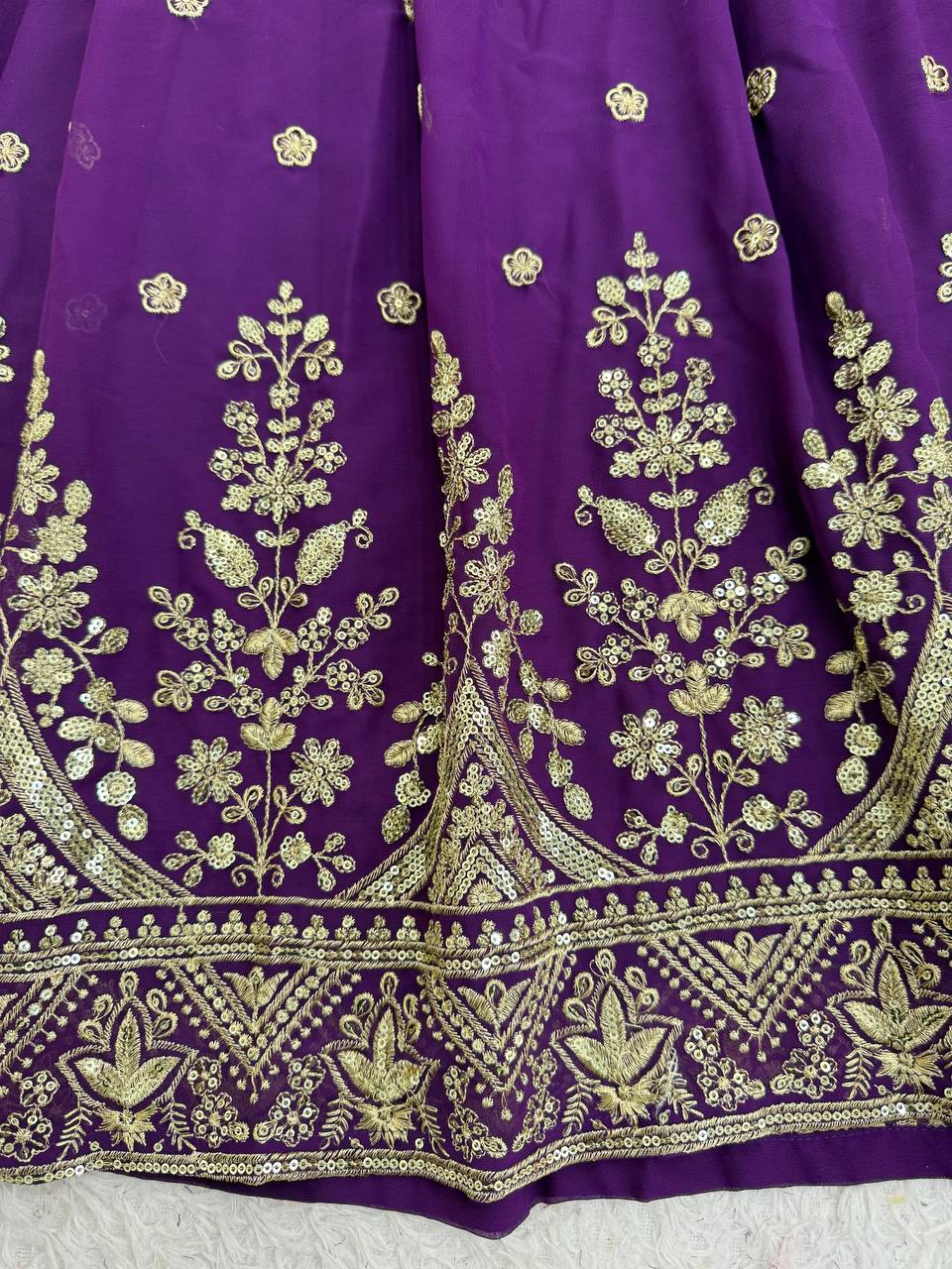 Designer Georgette Gown with Thread & Sequin Work Dupatta