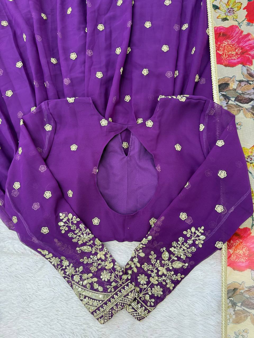 Designer Georgette Gown with Thread & Sequin Work Dupatta