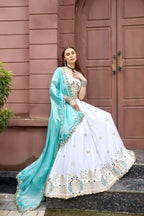 Aashiyana Heavy Chinon Embroidered Lehenga Choli with Fendi Silk Dupatta