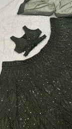 Aavira Chinon Silk Sequin & Thread Work Lehenga Choli with Net Dupatta for Wedding