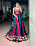 Rangvaari Chinon Navratri Lehenga Choli with Zari Weaving Blouse