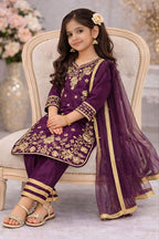 Aarshika Chinon Silk Sequins Embroidered Palazzo Suit with Dupatta