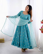 Heavy Embroidered Gown Collection with Elegant Flair Movement
