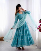 Heavy Embroidered Gown Collection with Elegant Flair Movement
