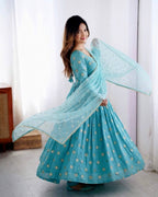 Heavy Embroidered Gown Collection with Elegant Flair Movement