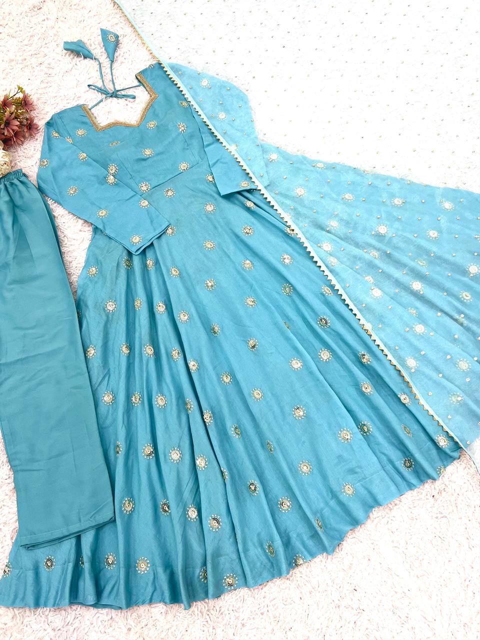 Heavy Embroidered Gown Collection with Elegant Flair Movement