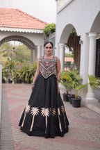 Vaidehi Roman Coconut Gota Lehenga with Kutchi Gamthi Embroidered Blouse