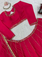 Zarisha Faux Georgette Real Mirror Embroidered Lehenga Choli with Dupatta Set