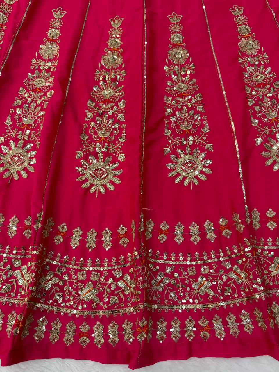 Zarisha Faux Georgette Real Mirror Embroidered Lehenga Choli with Dupatta Set