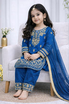 Zarvika GMY Silk Sequins Embroidered Palazzo Suit with Dupatta