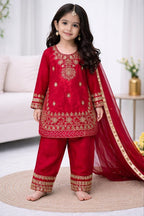 Zarvika GMY Silk Sequins Embroidered Palazzo Suit with Dupatta