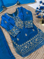 Zarvika GMY Silk Sequins Embroidered Palazzo Suit with Dupatta