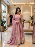 Eshanya Chinon Silk Sequins Embroidered Gown with Pant & Dupatta