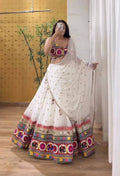 Zarisha Faux Georgette Real Mirror Embroidered Lehenga Choli with Dupatta Set