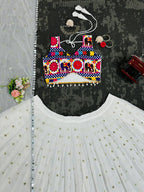 Zarisha Faux Georgette Real Mirror Embroidered Lehenga Choli with Dupatta Set