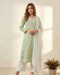 Designer Rayon Kurti Palazzo Set with Elegant Georgette Dupatta