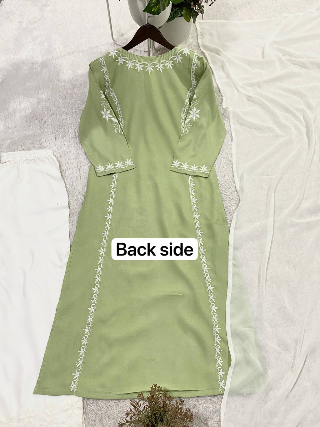 Designer Rayon Kurti Palazzo Set with Elegant Georgette Dupatta