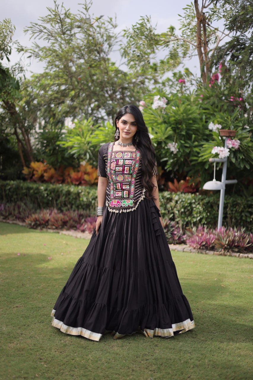 Nayantara Kora Cotton Kutchi Patchwork Lehenga Choli Set