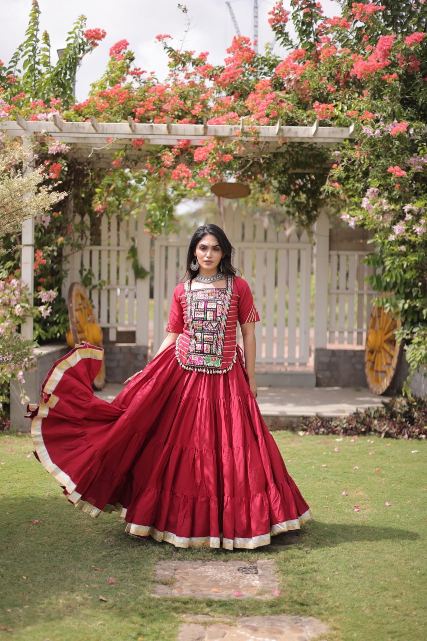 Nayantara Kora Cotton Kutchi Patchwork Lehenga Choli Set