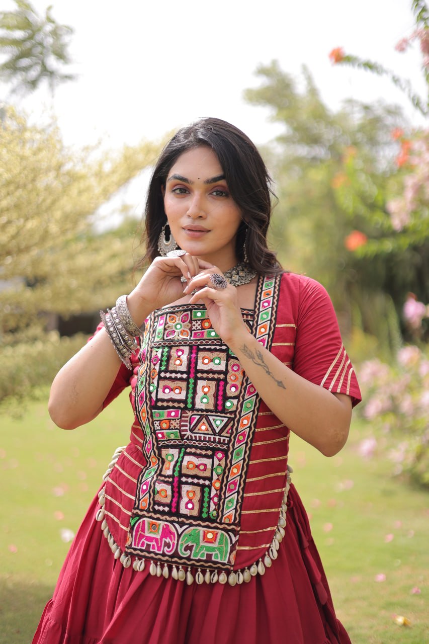 Nayantara Kora Cotton Kutchi Patchwork Lehenga Choli Set