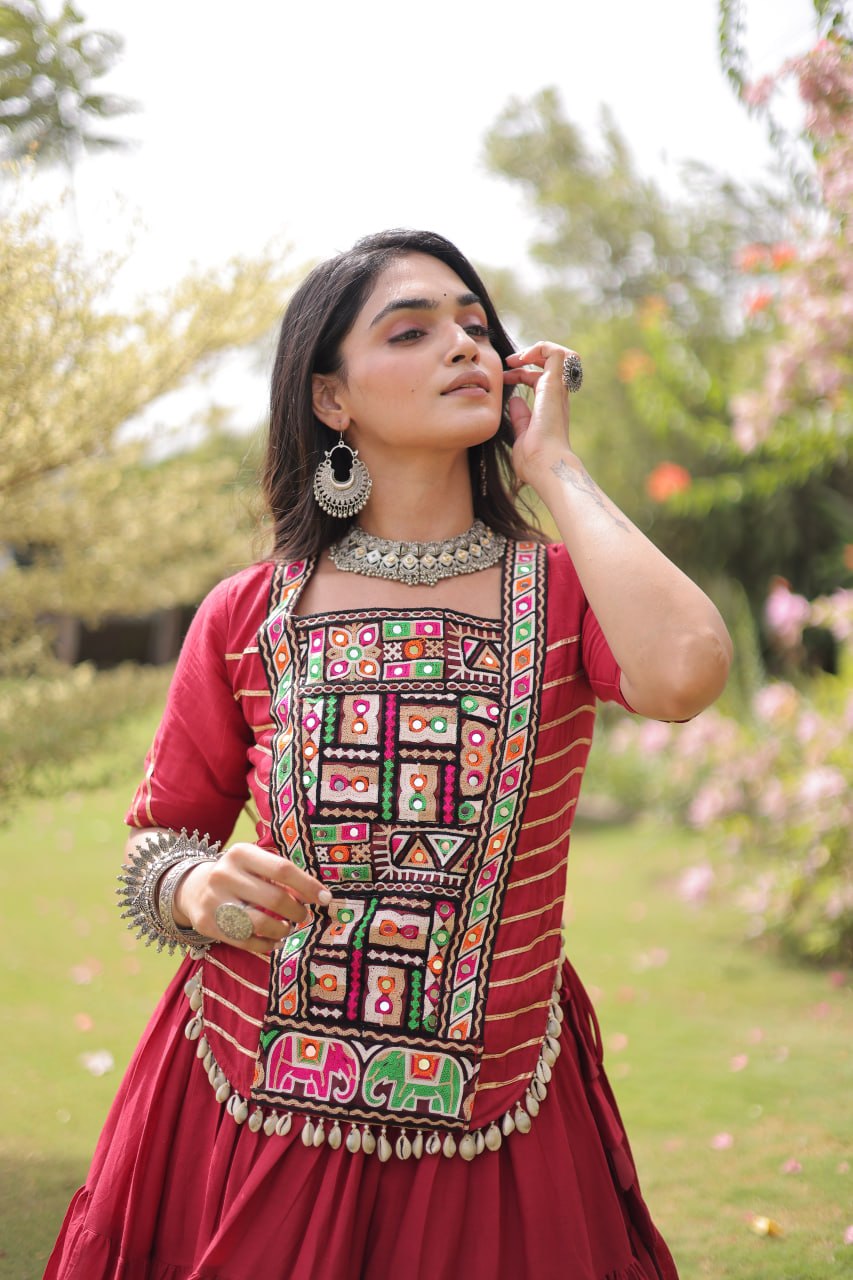 Nayantara Kora Cotton Kutchi Patchwork Lehenga Choli Set