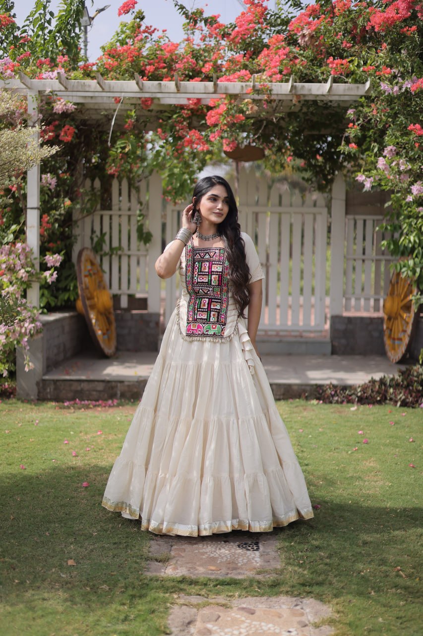 Nayantara Kora Cotton Kutchi Patchwork Lehenga Choli Set