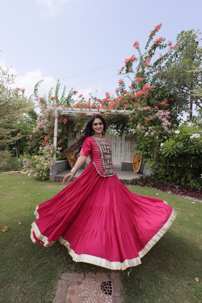 Nayantara Kora Cotton Kutchi Patchwork Lehenga Choli Set
