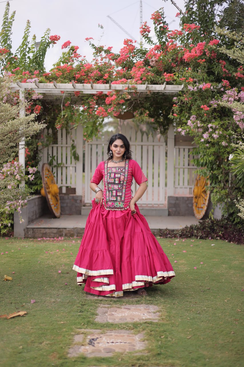 Nayantara Kora Cotton Kutchi Patchwork Lehenga Choli Set