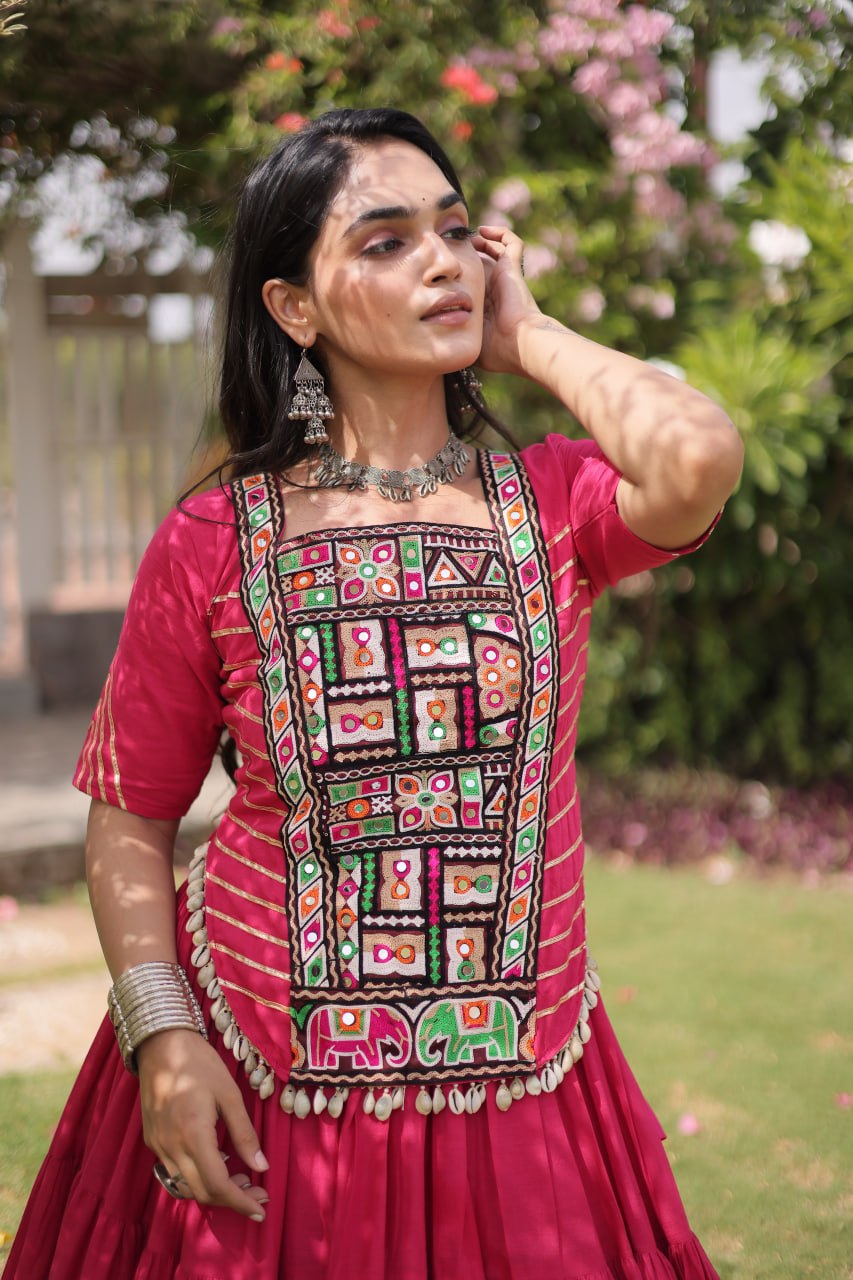 Nayantara Kora Cotton Kutchi Patchwork Lehenga Choli Set