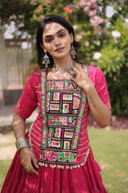 Garba Rang Designer Kora Cotton Kutchi Patchwork Navratri Lehenga Set