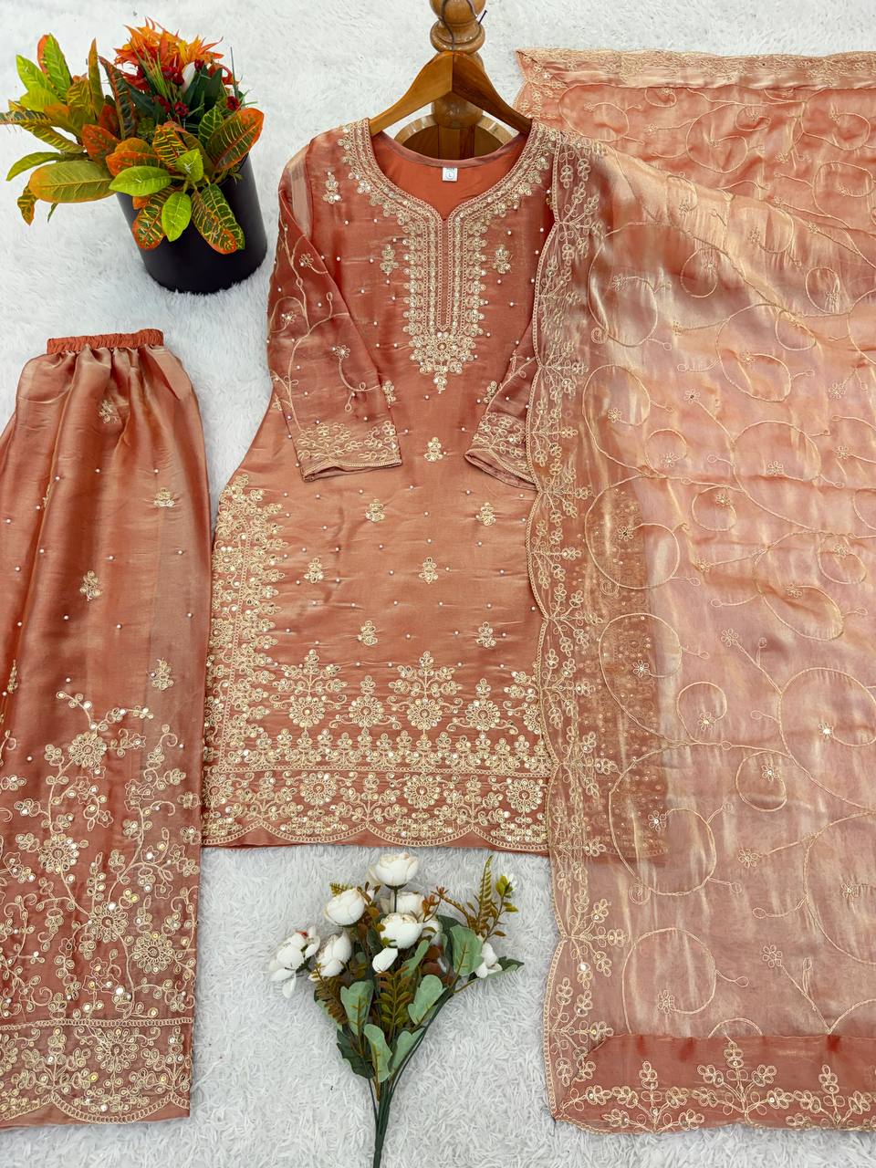 Luxury Mother Daughter Combo Set with Elegant Embroidery Work