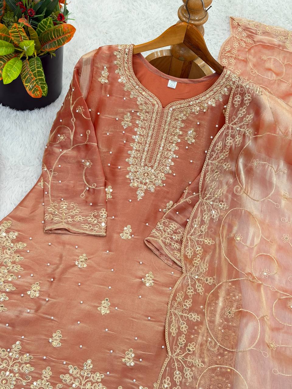 Luxury Mother Daughter Combo Set with Elegant Embroidery Work