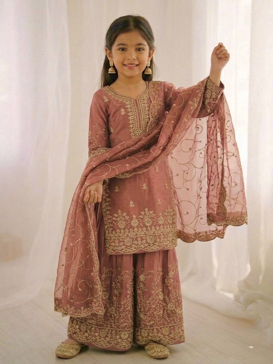 Luxury Mother Daughter Combo Set with Elegant Embroidery Work