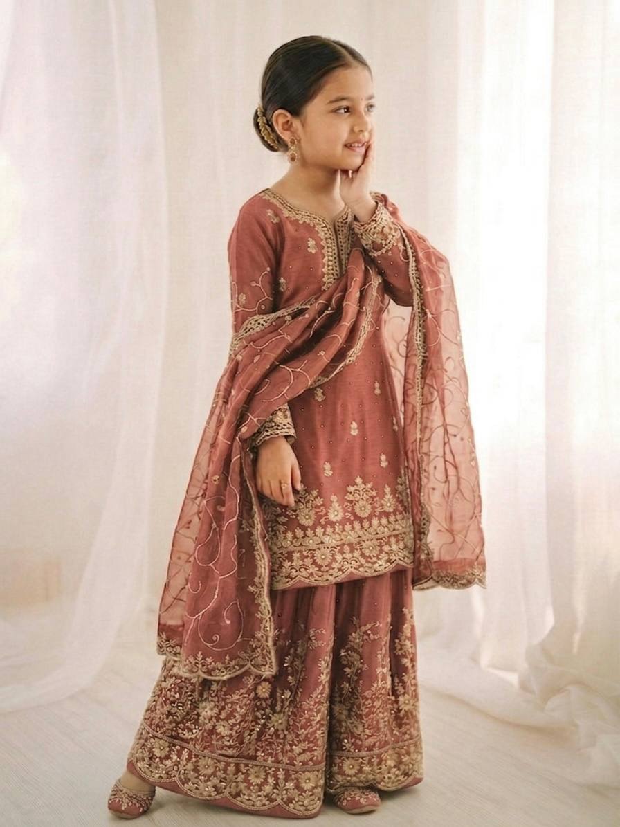 Luxury Mother Daughter Combo Set with Elegant Embroidery Work