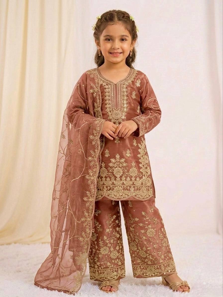 Luxury Mother Daughter Combo Set with Elegant Embroidery Work