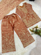 Luxury Mother Daughter Combo Set with Elegant Embroidery Work