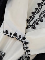 Meher Pakistani Farshi Shalwar Suit with French Crepe Embroidered Kurta & Chinon Dupatta