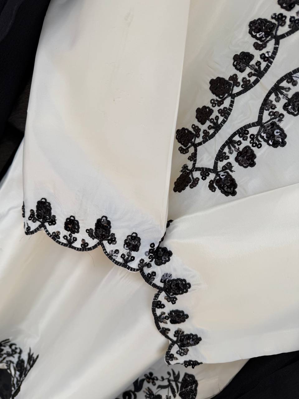 Meher Pakistani Farshi Shalwar Suit with French Crepe Embroidered Kurta & Chinon Dupatta