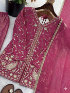 Pure Fendy Silk Palazzo Set with Heavy Embroidery Sequence Work