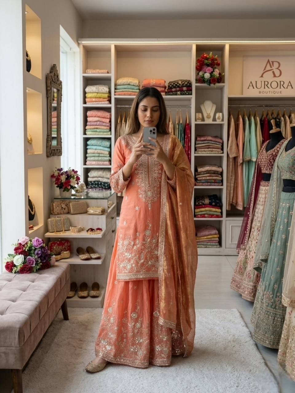 Yashvika ZMY Chu Silk Sequins Embroidered Sharara Suit with Dupatta