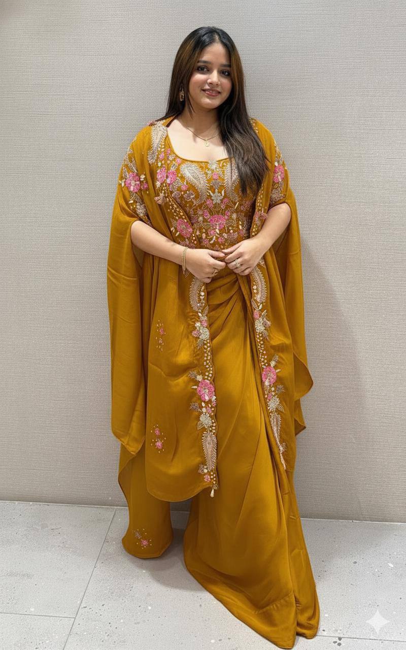 Designer Ethnic Dhoti Set with Sequence Embroidery Work