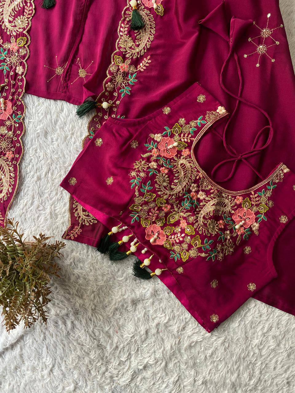 Designer Ethnic Dhoti Set with Sequence Embroidery Work